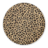 Elegant Gold Glitter Black leopard Print Keramische Knop (Voorkant)