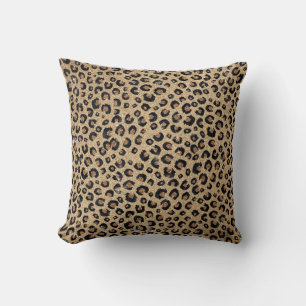 Elegant Gold Glitter Black leopard Print Kussen
