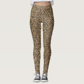 Elegant Gold Glitter Black Leopard Print Leggings (Voorkant)
