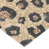 Elegant Gold Glitter Black leopard Print Medium Tafelloper (Hoek)