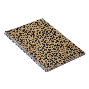 Elegant Gold Glitter Black leopard Print Notitieboek