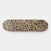 Elegant Gold Glitter Black leopard Print Persoonlijk Skateboard (Horizontaal)
