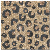 Elegant Gold Glitter Black leopard Print Stof (Close Up)