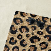 Elegant Gold Glitter Black Leopard Print Strandlaken (In situ)