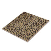 Elegant Gold Glitter Black leopard Print Tegeltje (Zijkant)