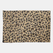 Elegant Gold Glitter Black leopard Print Theedoek (Horizontaal)