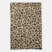 Elegant Gold Glitter Black leopard Print Theedoek (Verticaal)