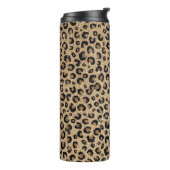 Elegant Gold Glitter Black leopard Print Thermosbeker (Gedraaid links)