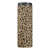 Elegant Gold Glitter Black leopard Print Thermosbeker (Achterkant)