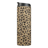 Elegant Gold Glitter Black leopard Print Thermosbeker (Geroteerd rechts)