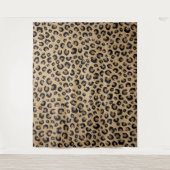 Elegant Gold Glitter Black leopard Print Wandkleed (Voorkant)