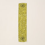 Elegant Gold Glitter Black Monogram Sjaal<br><div class="desc">Gold Glitter met een hint van zwarte letters - Personaliseer uw monogram op deze elegante goudglitter accessoire scarf. Steek uw stijl van de wattenstaaf met een mooie en delicate doek van de chiffon. Beschikbaar in andere stijlen en grootten. Geweldig cadeauidee.</div>