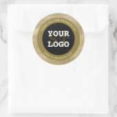 Elegant Gold Glitter Black Monogram Uw Logo Ronde Sticker (Tas)