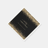 Elegant Gold Glitter Black Naam Merry Kerstry Servet (Hoek)