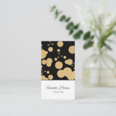 Elegant Gold Glitter Black Patroon Visitekaartje (Staand voorkant)