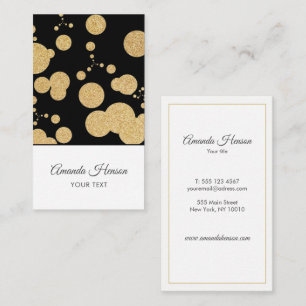 Elegant Gold Glitter Black Patroon Visitekaartje