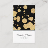 Elegant Gold Glitter Black Patroon Visitekaartje (Voorkant)