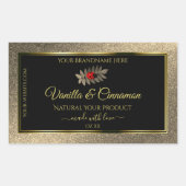 Elegant Gold Glitter Black Product Labels Ladybug (Voorkant)