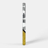 Elegant Gold Glitter Black White Zigazg Pattern Samsung Galaxy Hoesje (Rechterkant)