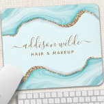 Elegant Gold Glitter Blue Marble Agate Modern Chic Muismat<br><div class="desc">Elegant Gold Glitter Blue Marble Agate Modern Chic Muismat. Perfect voor make-up artiesten,  haarstylists,  cosmetologen en nog veel meer!</div>