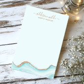Elegant Gold Glitter Blue Marble Agate Modern Chic Post-it® Notes