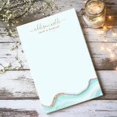 Elegant Gold Glitter Blue Marble Agate Modern Chic Post-it® Notes
