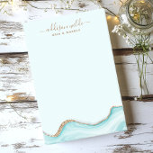Elegant Gold Glitter Blue Marble Agate Modern Chic Post-it® Notes