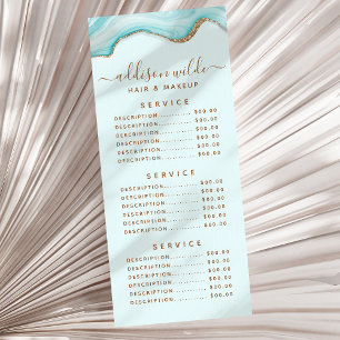 Elegant Gold Glitter Blue Marble Agate Rack Kaart