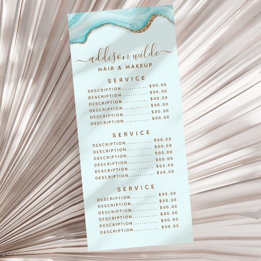 Elegant Gold Glitter Blue Marble Agate Rack Kaart