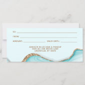 Elegant Gold Glitter Blue Marble Gift Certificate (Achterkant)