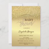 Elegant Gold Glitter Bokeh Baby shower Kaart (Voorkant)