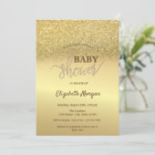 Elegant Gold Glitter Bokeh Baby shower Kaart (Staand voorkant)