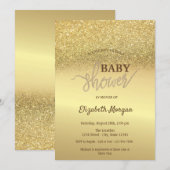 Elegant Gold Glitter Bokeh Baby shower Kaart (Voorkant / Achterkant)