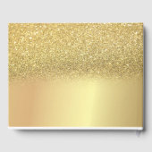 Elegant Gold Glitter Bokeh Hearts Wedding Gastenboek (Achterkant)