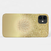Elegant Gold Glitter Bokeh Lotus Case-Mate iPhone Case (Achterkant (horizontaal))
