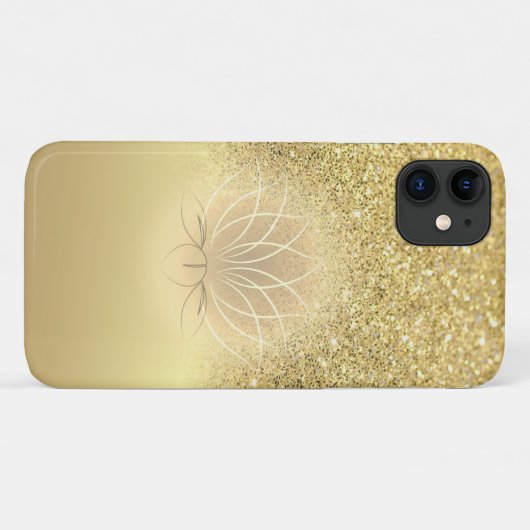 Elegant Gold Glitter Bokeh Lotus Case-Mate iPhone Case (Achterkant (horizontaal))