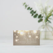 Elegant Gold Glitter Bokeh Luxe Visitekaartje (Staand voorkant)