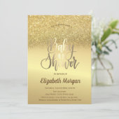 Elegant Gold Glitter Bokeh Ombre Baby shower Kaart (Staand voorkant)