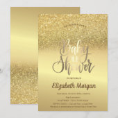 Elegant Gold Glitter Bokeh Ombre Baby shower Kaart (Voorkant / Achterkant)