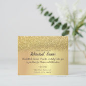Elegant Gold Glitter Bokeh Rehearsal Dinner Kaart (Staand voorkant)