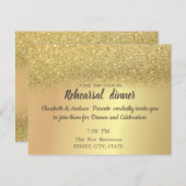 Elegant Gold Glitter Bokeh Rehearsal Dinner Kaart (Voorkant / Achterkant)