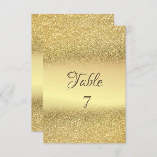 Elegant Gold Glitter Bokeh Table Kaart (Voorkant / Achterkant)