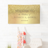 Elegant Gold Glitter Bokeh Wedding Banner (Insitu)