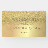Elegant Gold Glitter Bokeh Wedding Banner (Horizontaal)