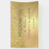 Elegant Gold Glitter Bokeh Wedding Banner (Verticaal)