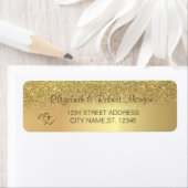 Elegant Gold Glitter Bokeh Wedding Label (Insitu)