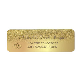 Elegant Gold Glitter Bokeh Wedding Label