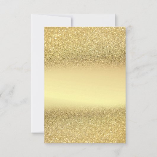 Elegant Gold Glitter Bokeh Wedding Reception Kaart (Achterkant)