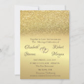 Elegant Gold Glitter Bokeh Wedding Uitnodiging (Voorkant)