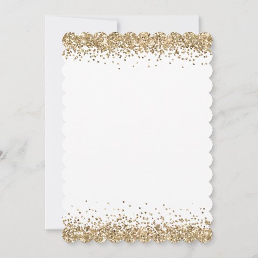 Elegant Gold Glitter Border Afstuderen Kaart (Achterkant)